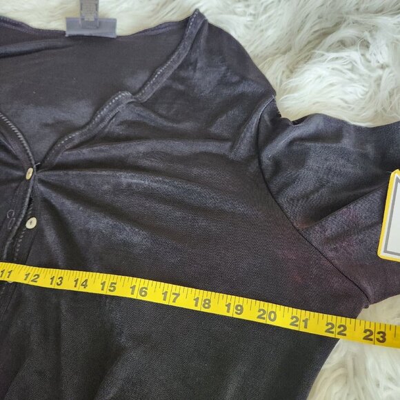 Lane Bryant Slinky Cardigan Black Sz 18 20 Knit Stretchy LIQUID Knit - Picture 6 of 11